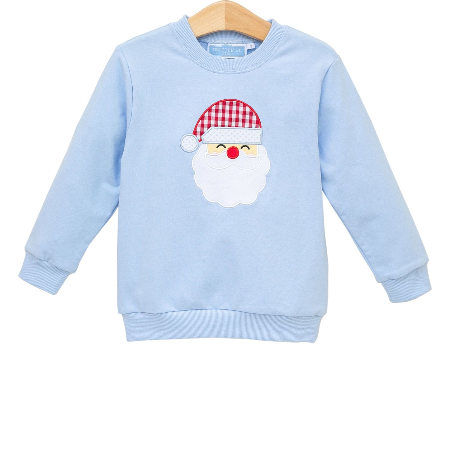 French Terry Pullover, Santa (Light Blue)