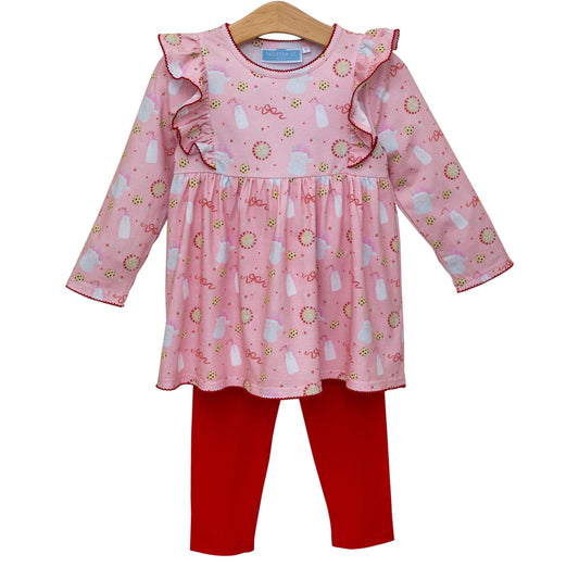 Milk & Cookies Ruffle Pants Set