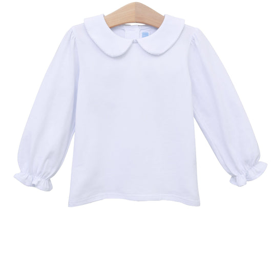 Girls Peter Pan Collar Long Sleeve Top