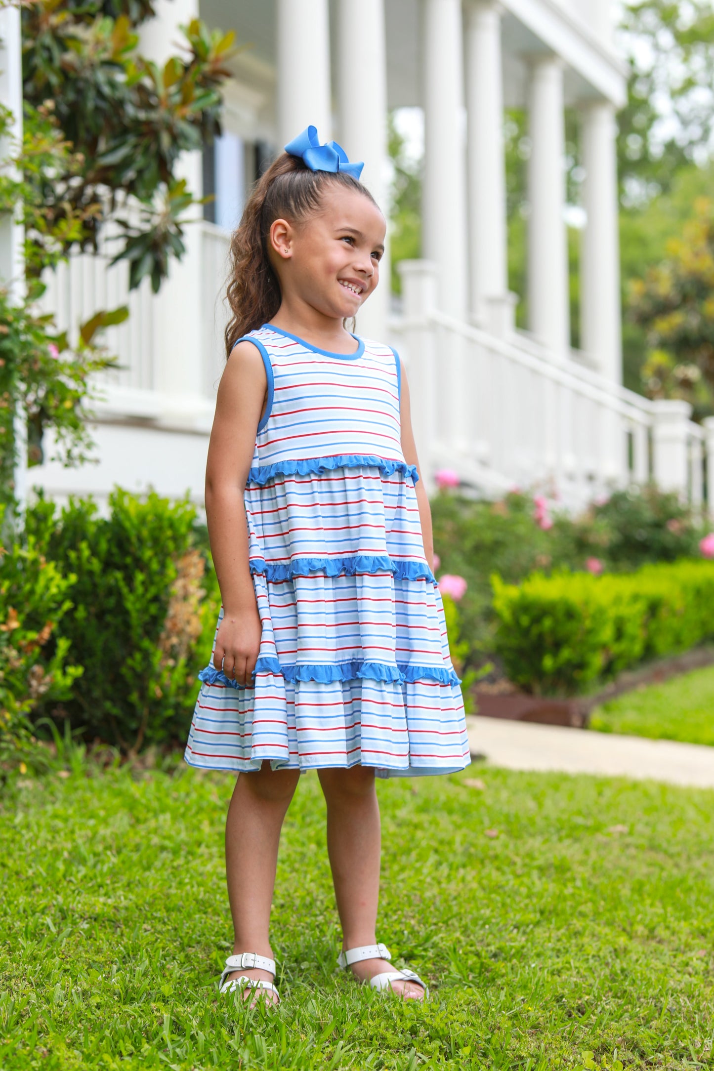 Tinsley Twirl Dress,  Patriotic Stripe