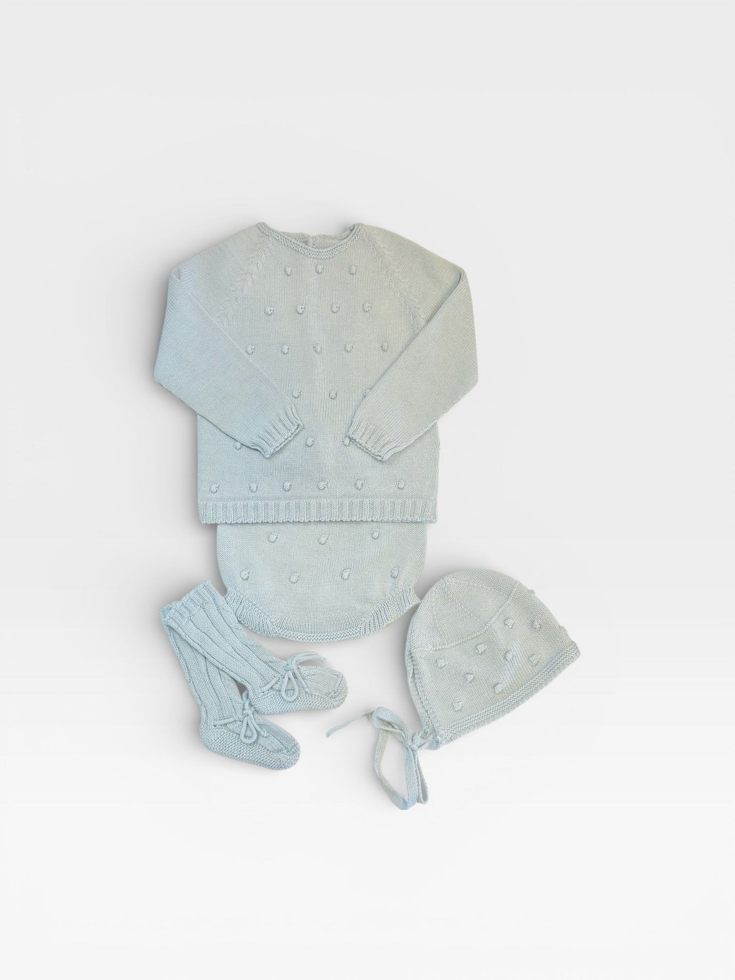 Raised Dot Diaper Set, Light Blue