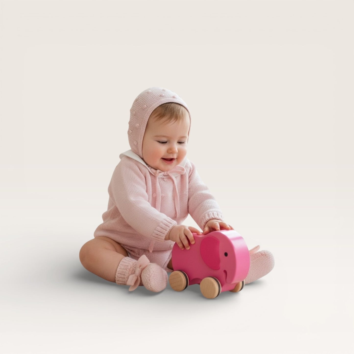 Raised Dot Diaper Set, Pink