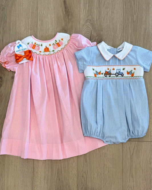 Pumpkin Smocked Bubble