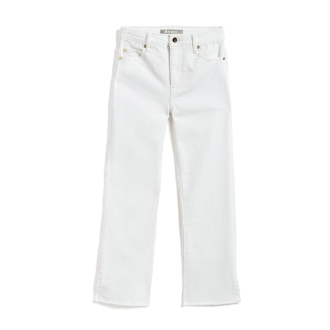 High Rise Crop Flare, White