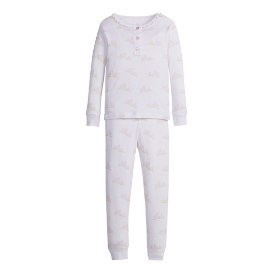 Ruffled Pink Bunnies Printed Jammies