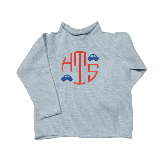 Rollneck Sweater, Light Blue