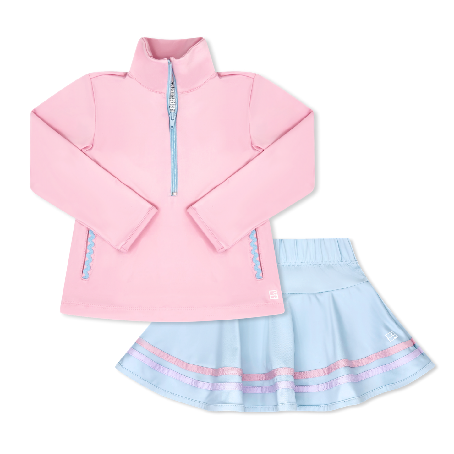 Heather Half Zip - Cotton Candy Pink & Blue
