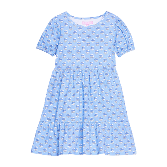 Smita Dress, Cornflower Block Print