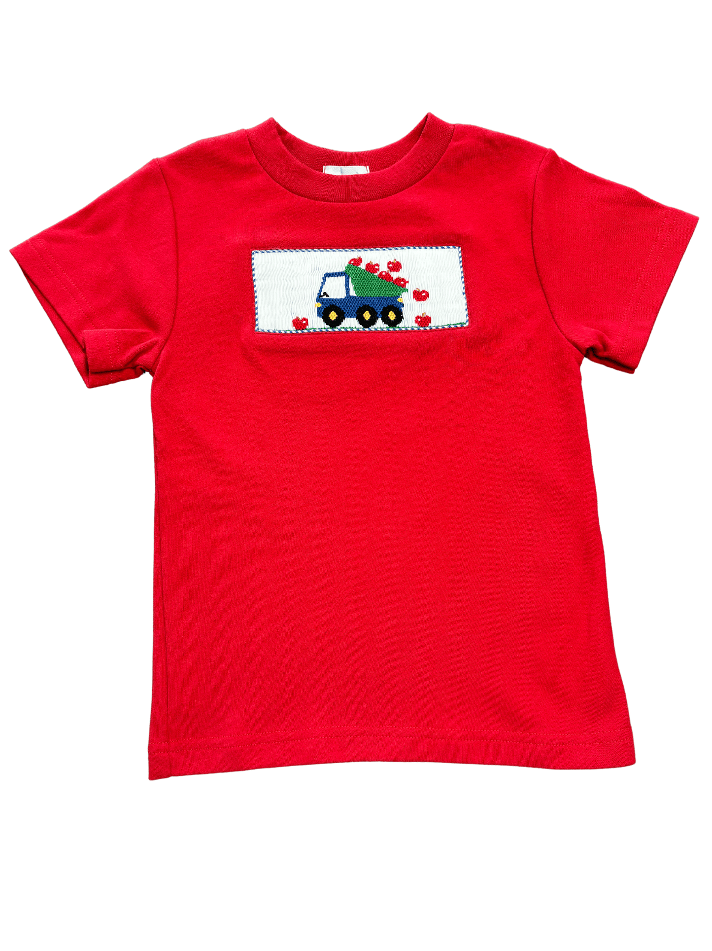 Apple Truck Smocked Shirt, Red