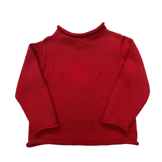 Rollneck Sweater, Red