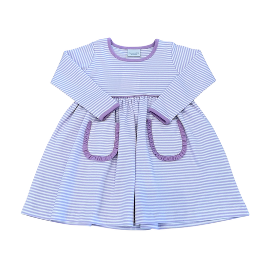 Popover Dress, Lilac Stripe