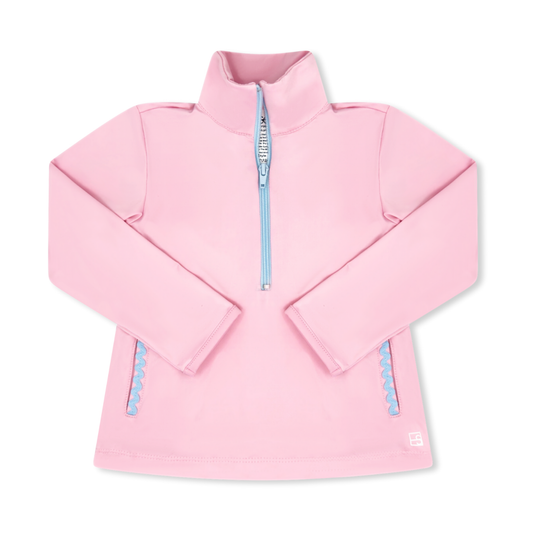Heather Half Zip - Cotton Candy Pink & Blue