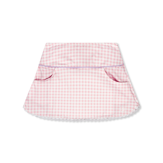 Tiffany Skort - Cotton Candy Pink Check & Petal Purple