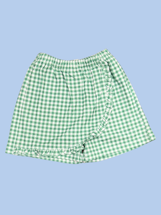 Green Gingham Skort