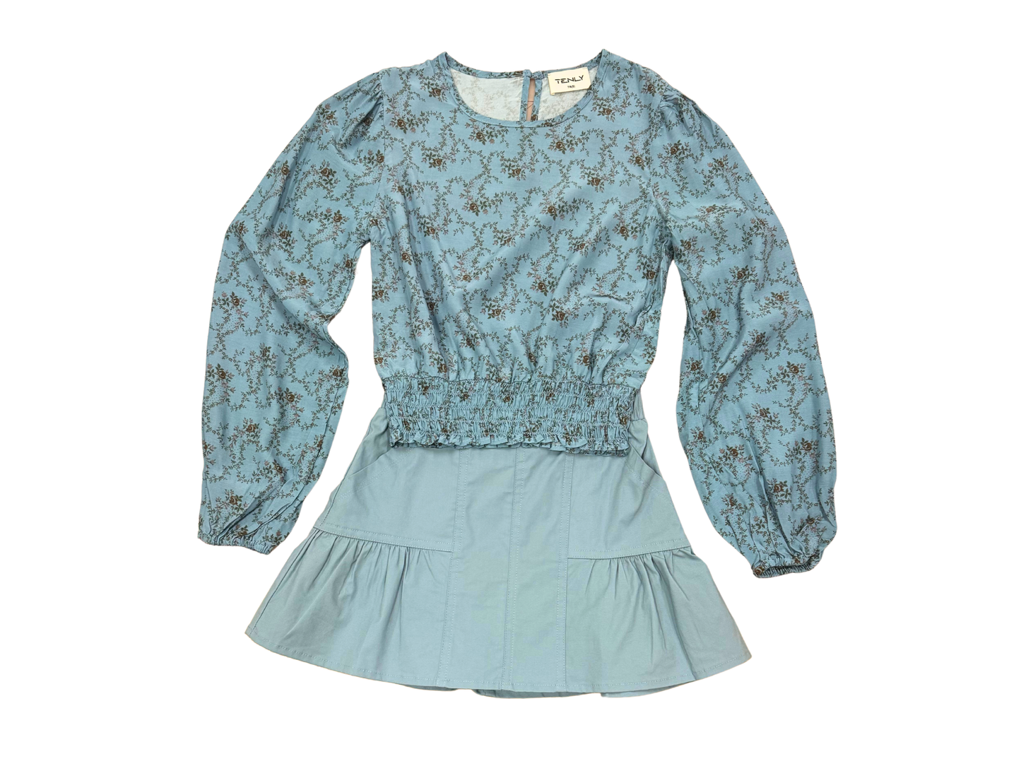 Glacier Blooms Lantern Sleeve Shirt