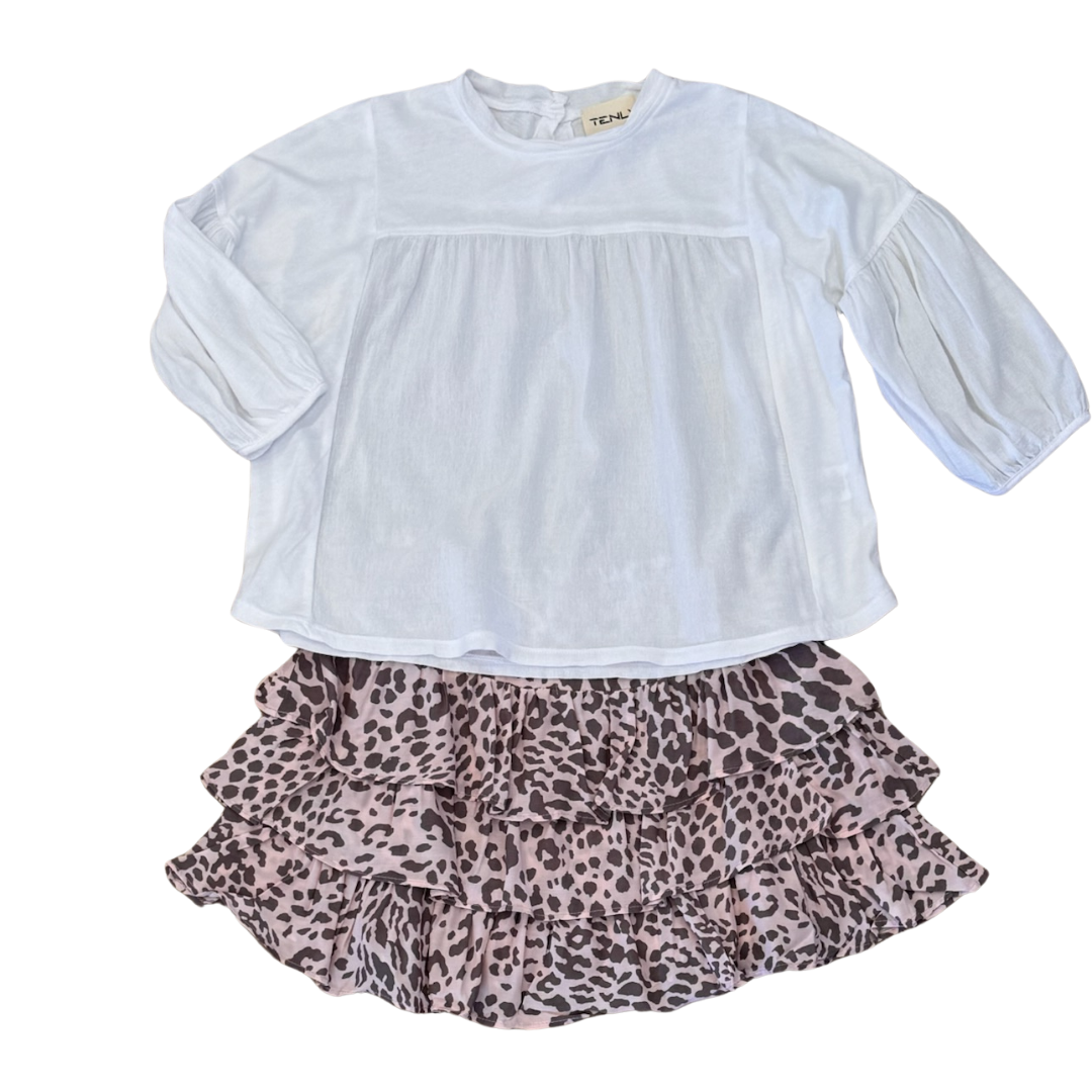 Digital Print 3 Tiered Mini Skirt