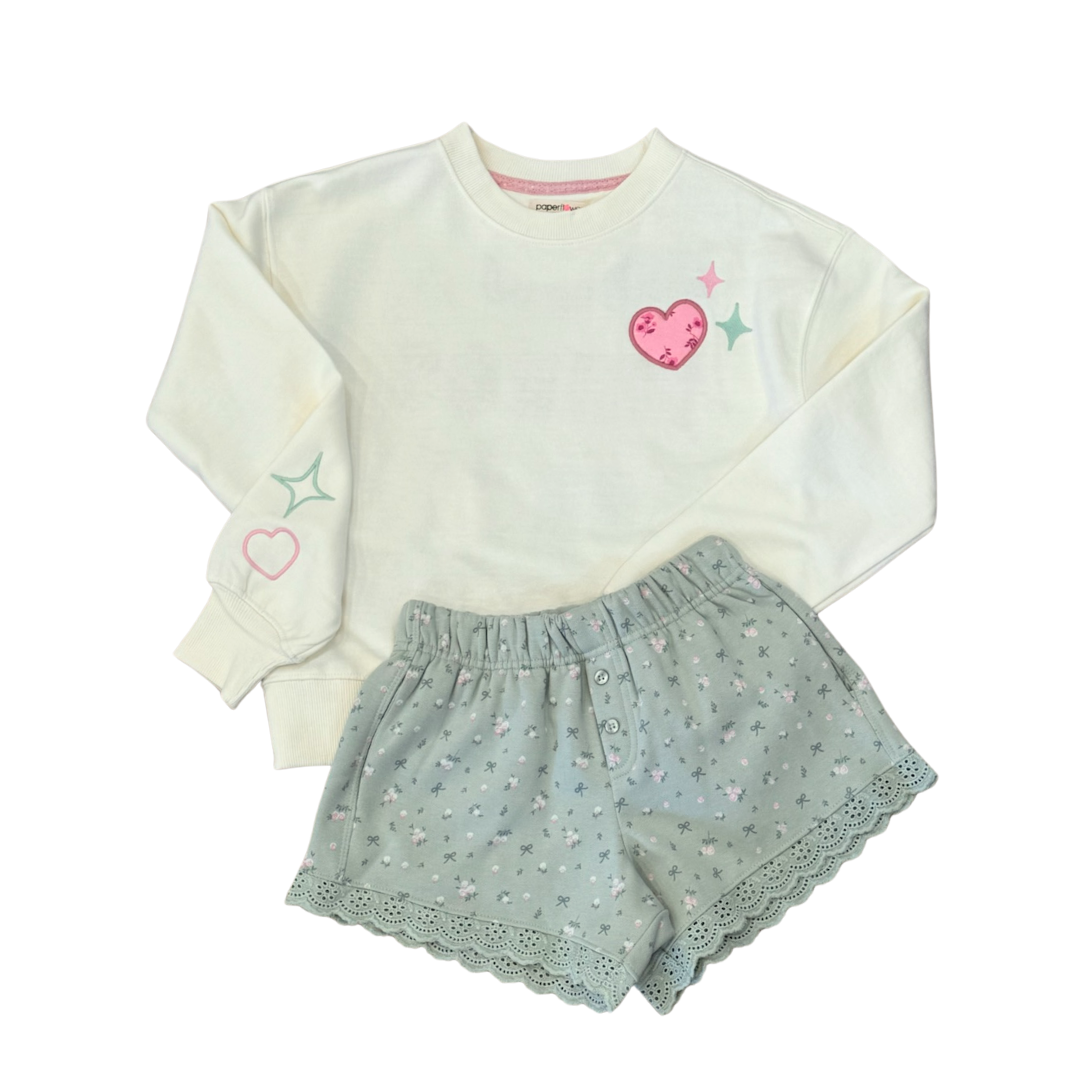 Good Things Are Coming Applique Sweatshirt, Coconut Cream
