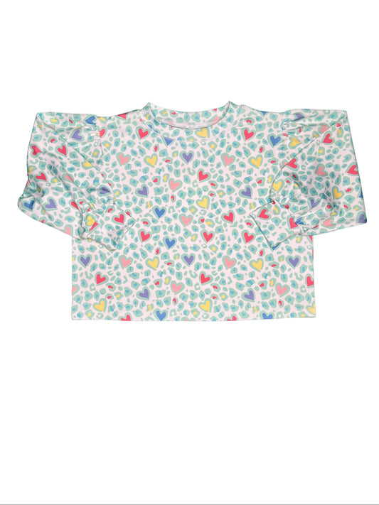 Puff Sleeve Top, Hearts