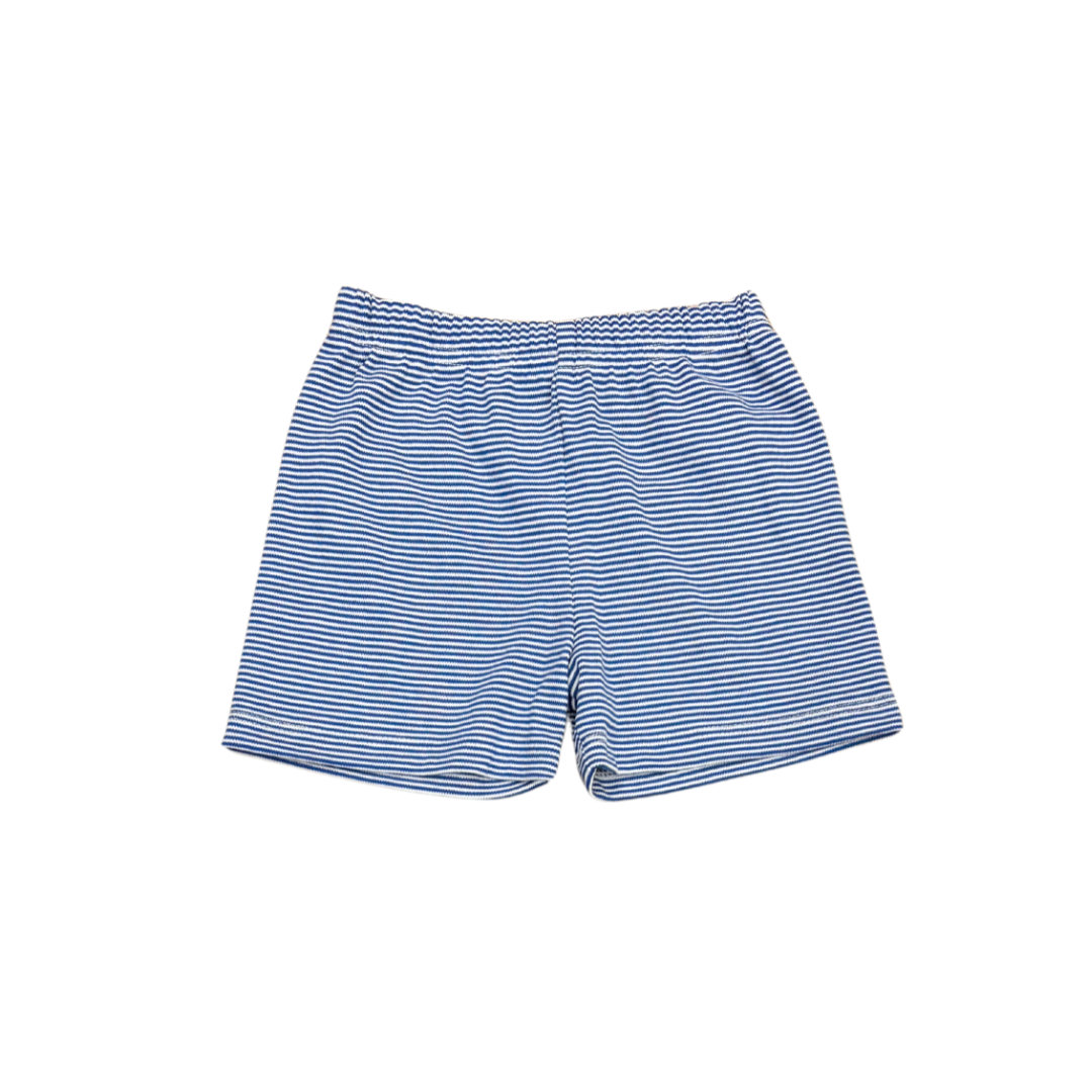 Leo Short, Royal Blue Bitty Stripe Knit