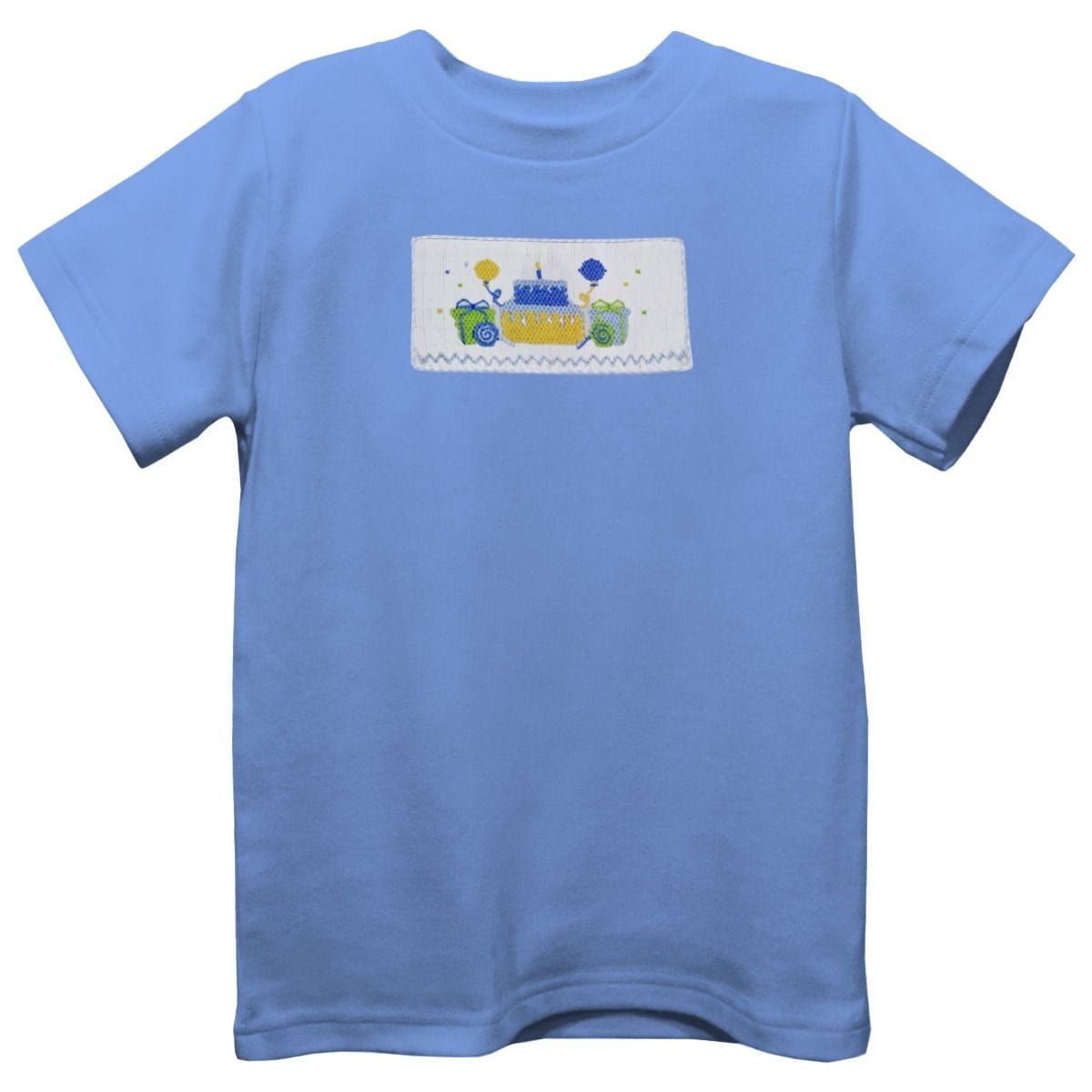 Boys Birthday Smocked Shirt, Light Blue