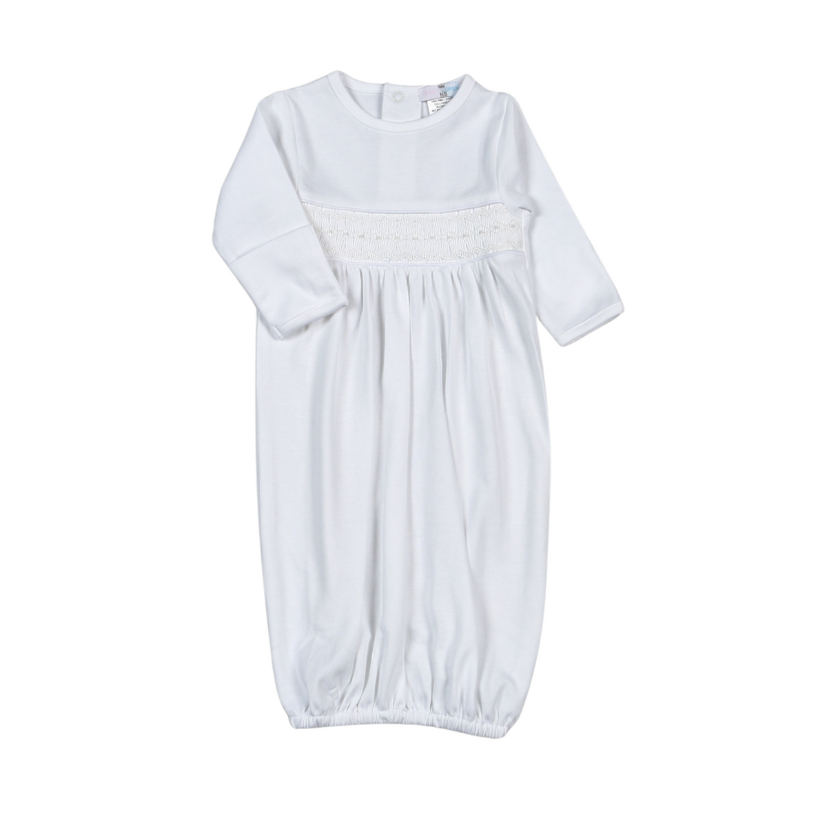 White Hand Smocked Pima Gown