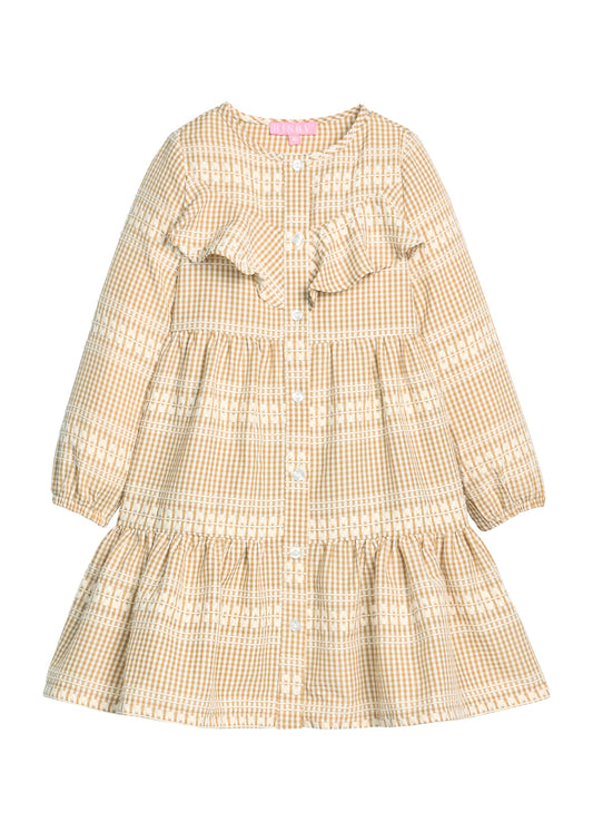 Western Dress, Geneva Gingham Khaki