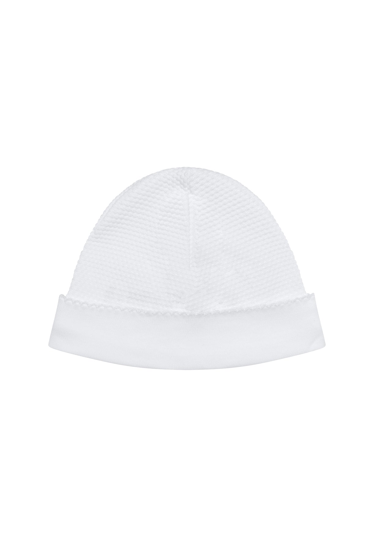 White Bubble Baby Hat, White Picot