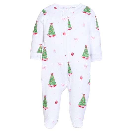Zippered Footie, Holly Days