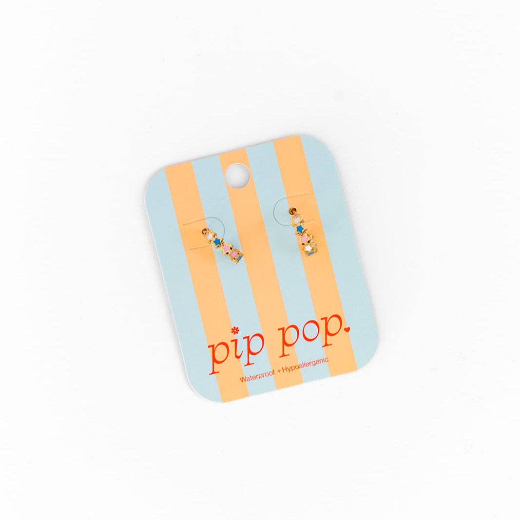Star Huggie Stud Earrings
