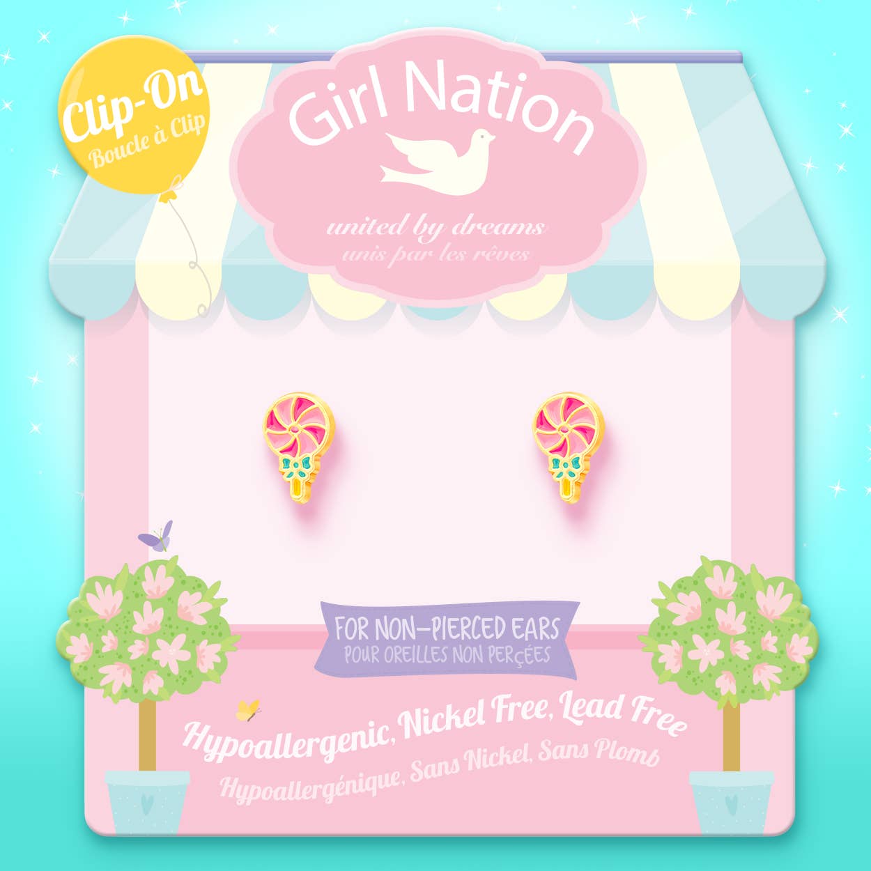 Clip On Earrings, Candy Pop