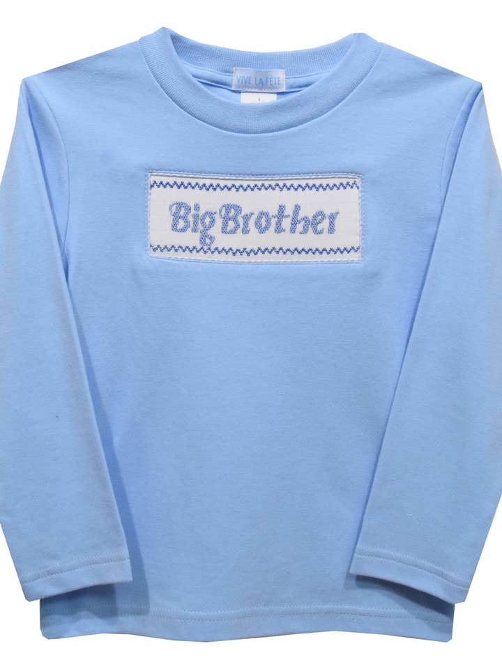 Big Brother Smocked Long Sleeve Shirt