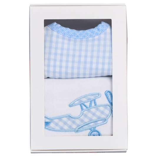 Airplane Basic Bib & Burp Boxed Set