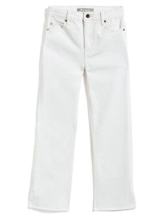 High Rise Crop Flare Jean, White