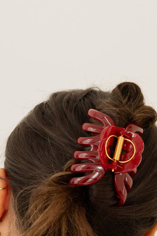 Red Octopus Claw Clip