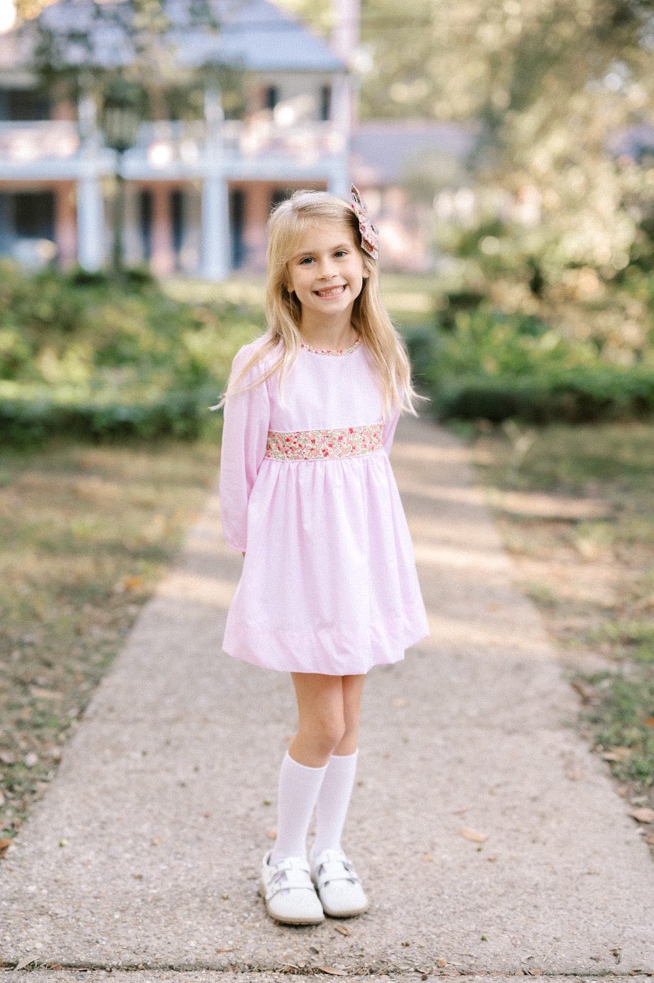 Blissful Band Dress - Palmer Pink, Autumn Meadow Floral