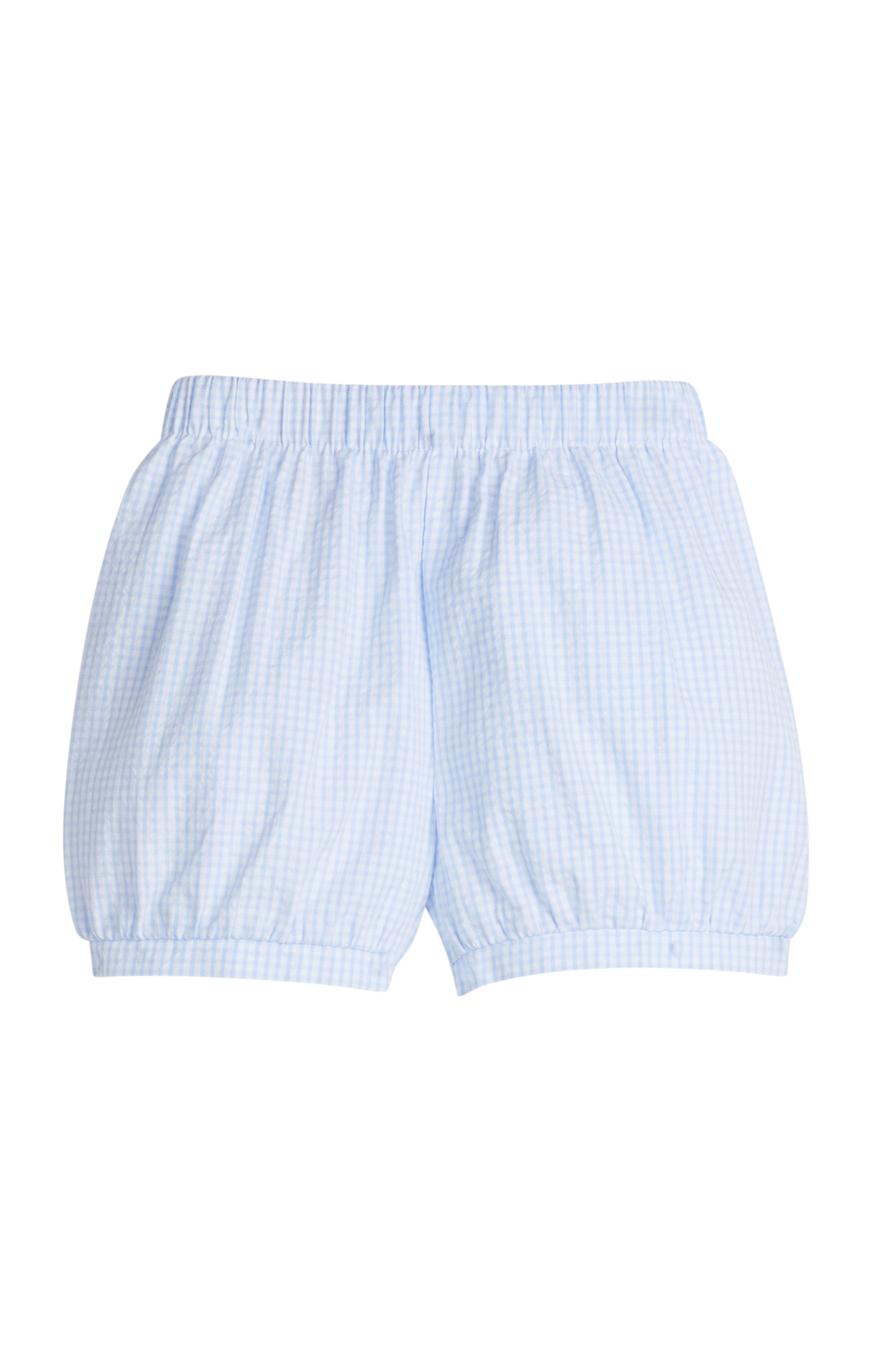 Banded Short - Light Blue Seersucker Mini Gingham