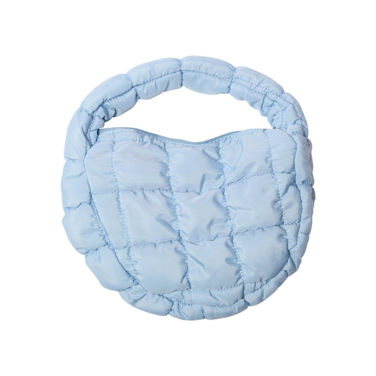 Mini Quilted Nylon Purse, Blue