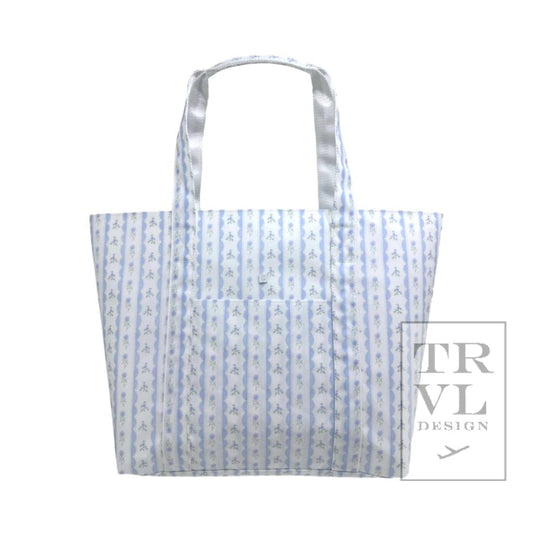 Jumbo Tote, Blue Ribbon Floral