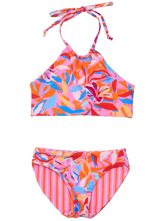 Blooming Sunset Reversible Halter Bikini