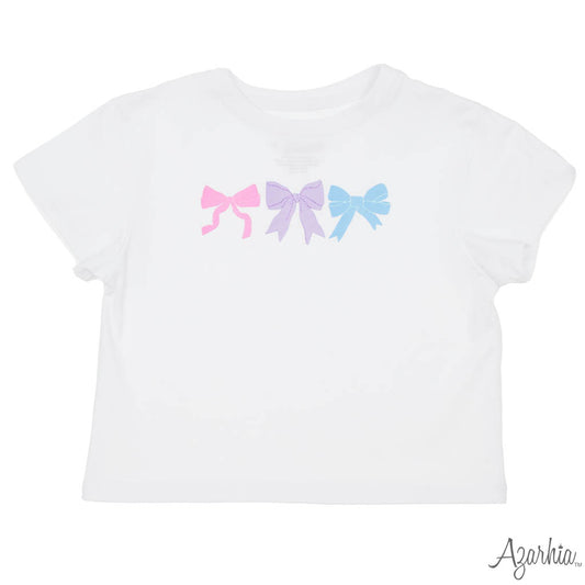 Pastel Bows White Boxy Tee