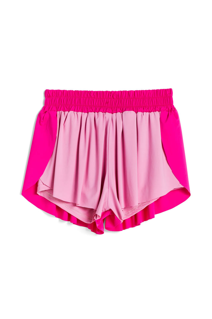 Colorblock Butterfly Shorts, Pink