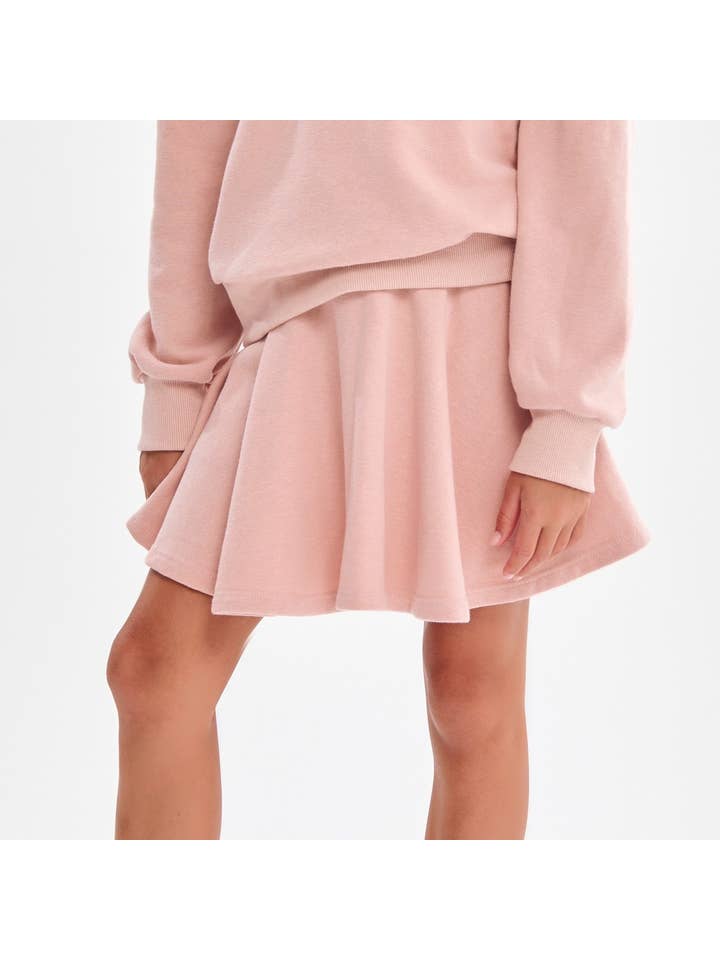Dusty Coral Cotton Terry Skirt