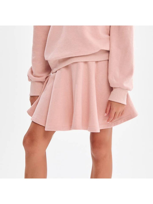 Dusty Coral Cotton Terry Skirt