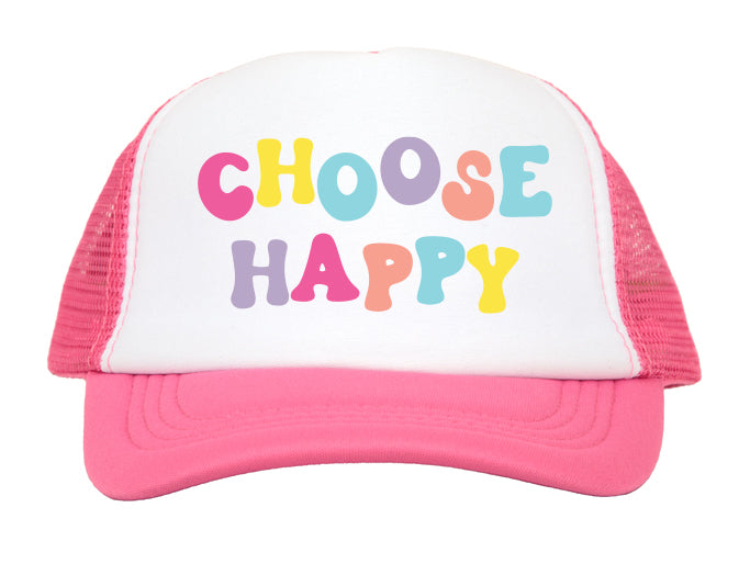 Choose Happy Embroidered Trucker Hat