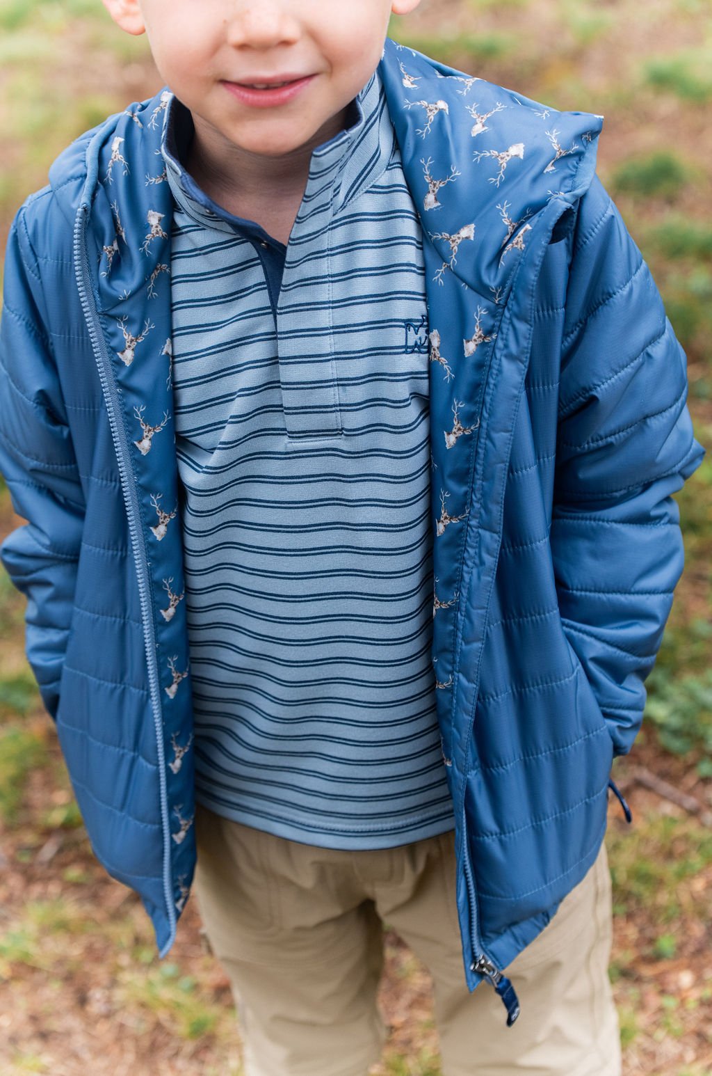 Hooded Puffer Jacket, Copen Blue