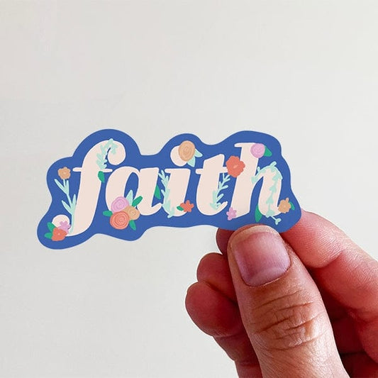 Faith Floral Vinyl Laptop/Water Bottle Sticker