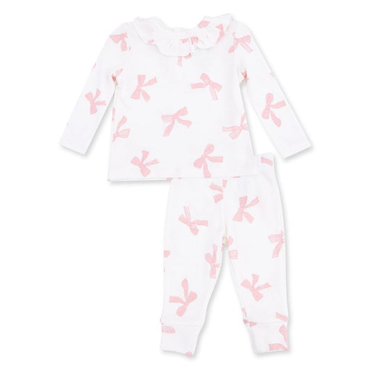 Pretty Bows, Long Sleeve Ruffle Top and Pant