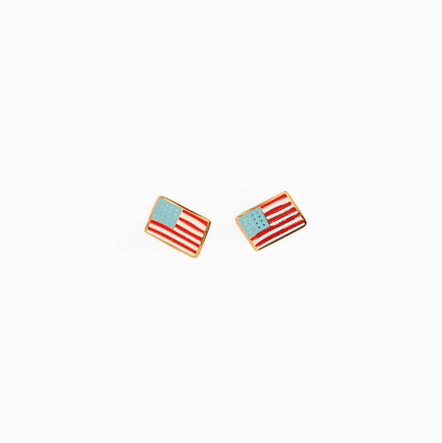American Flag Stud Earrings