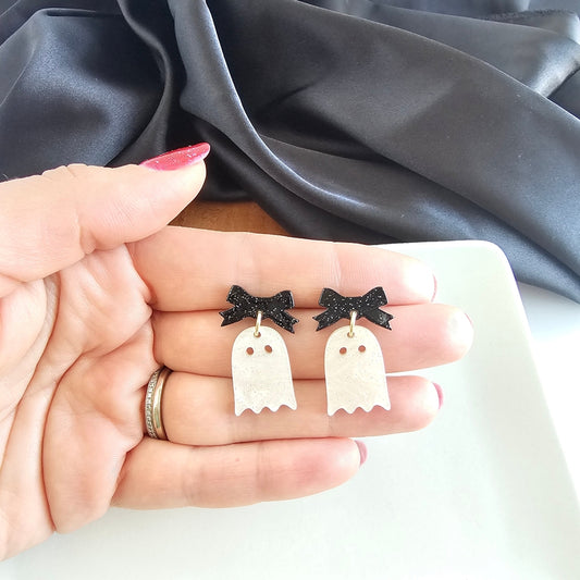 Mini Bow Ghost Earrings
