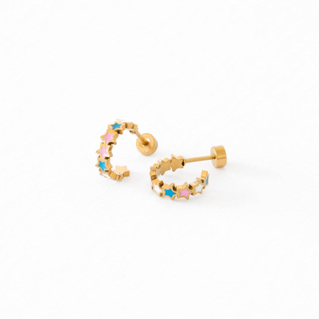 Star Huggie Stud Earrings